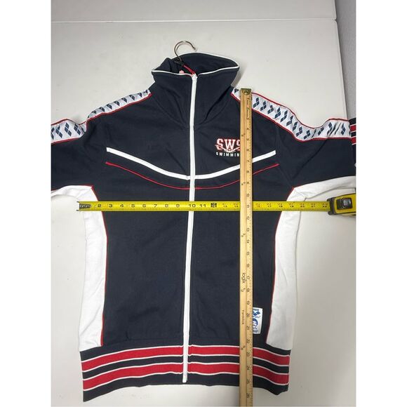 NWT Arena Men's Mark Spitz  Full Zip Jacket Navy-White  Size XS See Description - Picture 11 of 13